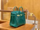 爱马仕 Birkin 铂金包 翡翠绿 一级皮 尼罗鳄鱼皮 臻品级别 金扣 25cm