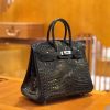 爱马仕 Birkin 25cm 经典黑 尼罗鳄鱼皮 银扣 原版蜜蜡线 顶级手缝 现货