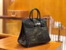 爱马仕 Birkin 25cm 经典黑 尼罗鳄鱼皮 银扣 原版蜜蜡线 顶级手缝 现货