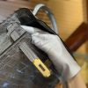 爱马仕 Kelly 28cm 斑鸠灰 一级尼罗鳄鱼皮 顶级手缝工艺 金扣