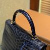 爱马仕 Kelly 凯莉包 午夜蓝 一级皮 尼罗鳄鱼皮 顶级全手工缝制 金扣 28cm
