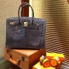 爱马仕 Birkin铂金包 锡器灰 一级皮 尼罗鳄鱼 进口原料 顶级手缝工艺 金扣 35cm