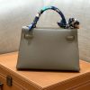 爱马仕 mini Kelly 银河灰 金扣 德国进口掌纹皮 全手工缝制
