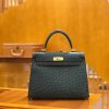 6db59c21e06bca7.jpg 爱马仕 kelly 28cm 靛蓝 进口kk鸵鸟皮 蜡线 全手工缝制