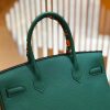 爱马仕 Birkin 30cm 孔雀绿 Togo小牛皮 银扣 原版蜜蜡线 顶级手工缝制