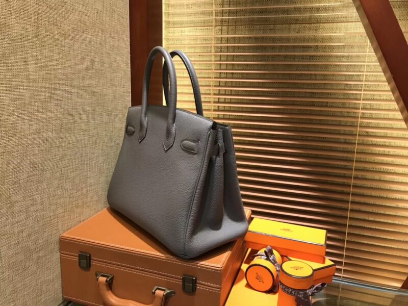 爱马仕 Birkin 30cm ( 铂金包) Togo小牛皮 锡器灰 原版蜜蜡线 全手工缝制 - Image 7