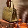 爱马仕 Birkin铂金包 褐绿色 一级皮 尼罗鳄鱼 进口原料 顶级手缝工艺 30cm