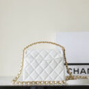 Chanel 24S系列AS4472白色球纹牛皮单肩包免检版