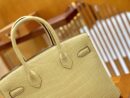 爱马仕 Birkin 30cm 奶黄色 金扣 一级皮 尼罗鳄鱼皮 臻品级别