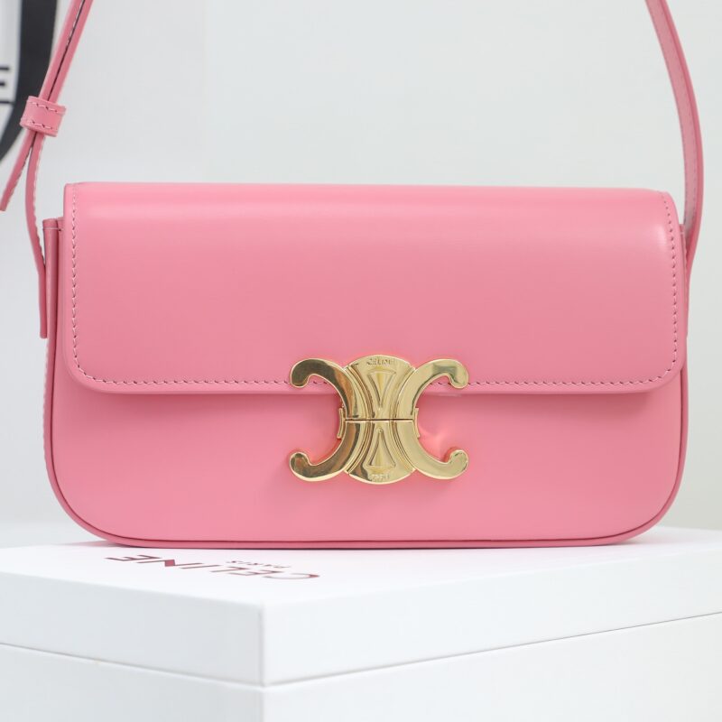 Celine*Triomphe系列手袋194143粉色免检版 - Image 9