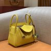爱马仕 Lindy 琳迪包 柠檬黄 Togo牛皮 进口原料 全手工缝制 银扣 26cm