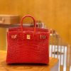 爱马仕 Birkin 铂金包 法拉利红 美洲鳄鱼皮 品相佳 金扣 25cm