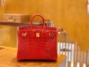 爱马仕 Birkin 铂金包 法拉利红 美洲鳄鱼皮 品相佳 金扣 25cm