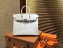 爱马仕 Birkin 25cm ( 铂金包) 掌纹牛皮 奶昔白 原版蜜蜡线 全手工缝制