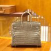 爱马仕 Birkin 25cm 斑鸠灰 一级尼罗鳄 金扣 原版蜜蜡线 顶级手缝