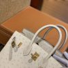 爱马仕 Birkin 25cm 奶昔白 南非进口鸵鸟皮 顶级手缝工艺 金扣