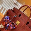 爱马仕 Birkin 30 鸵鸟皮 枣红色 金扣 全手工缝制