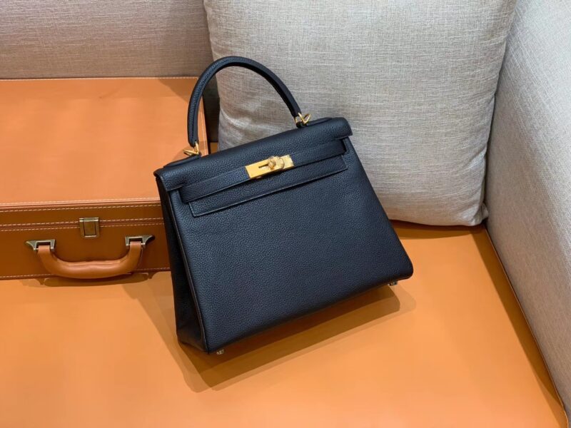 爱马仕 Kelly 凯莉包 小牛皮 经典黑 金扣 28cm 全手工 现货