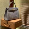 72951e7ec4bd6e0.jpg 爱马仕 Kelly 28cm 大象灰 一级尼罗鳄鱼皮 顶级手缝工艺 金扣