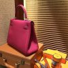 爱马仕 Kelly凯莉包 togo小牛皮 枚紫色 进口原料 原版蜜蜡线 银扣 28cm