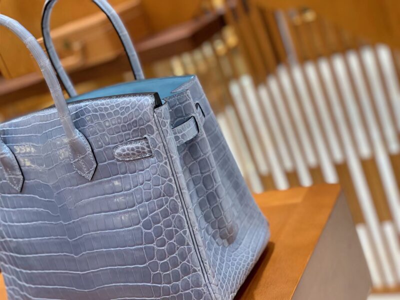 爱马仕 Birkin 30cm 北方蓝 银扣 一级皮 尼罗鳄鱼皮 臻品级别 - Image 6
