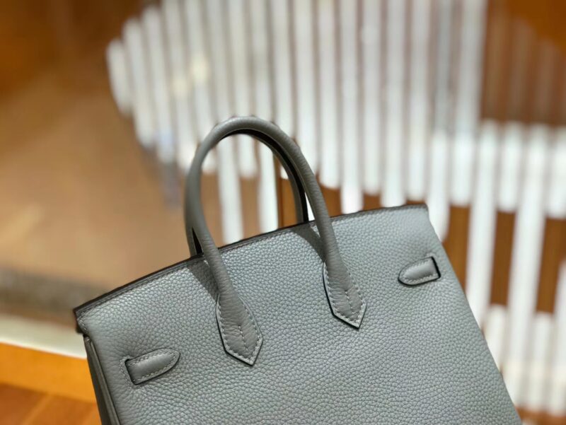 爱马仕 Birkin 25cm 海鸥灰 Togo小牛皮 金扣 原版蜜蜡线 顶级手工缝制 - Image 5