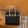 爱马仕 Birkin 奶昔白拼经典黑 德国进口掌纹牛皮 全手工蜡线缝制 30cm