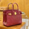 爱马仕 Birkin 30cm 石榴红 金扣 尼罗 雾面 两点 鳄鱼皮 全手工