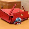 爱马仕 MiniKelly 迷你凯莉 中国红 鸵鸟皮 1代 22cm