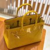 爱马仕 Birkin 30cm 琥珀黄 一级野生湾鳄 金扣 原版蜜蜡线 顶级手缝