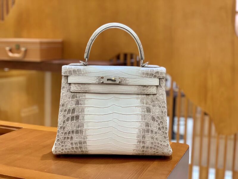 爱马仕 Kelly 28cm 喜马拉雅 一级尼罗鳄鱼皮 银扣 原版蜜蜡线 顶级手工缝制