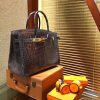 爱马仕 Birkin铂金包 锡器灰 一级皮 尼罗鳄鱼 进口原料 顶级手缝工艺 金扣 35cm