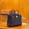爱马仕 Birkin 25cm togo牛皮 午夜蓝 金扣 全手工缝制