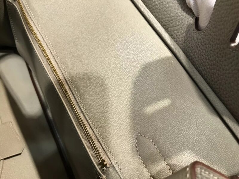 爱马仕 Birkin 30cm ( 铂金包) Togo小牛皮 银河灰 原版蜜蜡线 全手工缝制 - Image 2