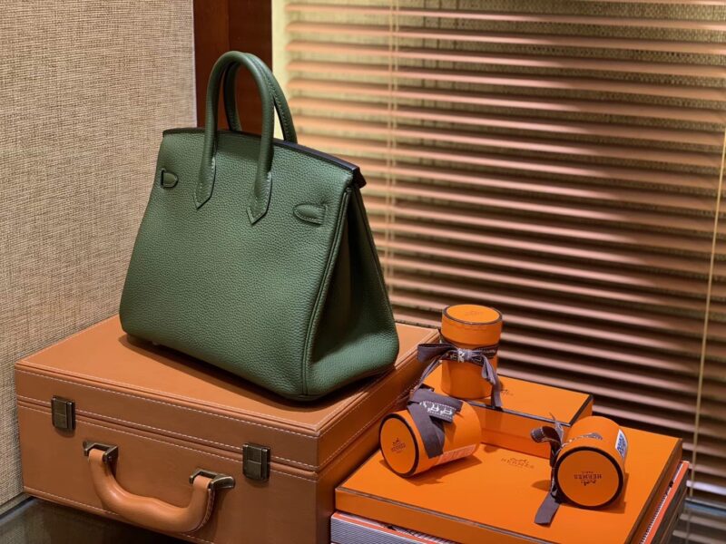 爱马仕 Birkin 25cm ( 铂金包) Togo小牛皮 丛林绿 原版蜜蜡线 全手工缝制 - Image 5