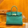 爱马仕 Birkin 30cm 丝绒绿 Togo小牛皮 金扣 原版蜜蜡线 顶级手工缝制
