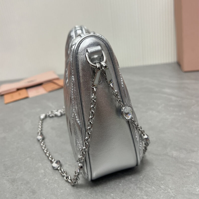 miumiu缪缪*5BH211单肩包银色水晶链免检版 - Image 5