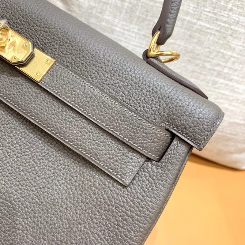 爱马仕 Kelly 凯莉包 锡器灰 小牛皮 28cm - Image 3