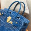 爱马仕 新增现货 birkin 铂金包 电光蓝 一级鳄鱼皮 金扣 30cm