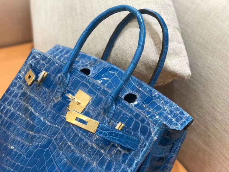 爱马仕 新增现货 birkin 铂金包 电光蓝 一级鳄鱼皮 金扣 30cm - Image 5