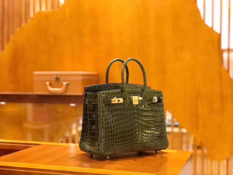 爱马仕 Birkin 25cm 橄榄绿 尼罗鳄鱼皮 金扣 原版蜜蜡线 顶级手缝 现货 - Image 2