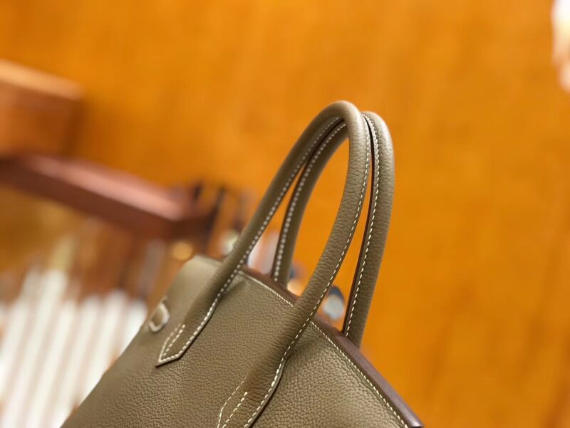 爱马仕 Birkin 30cm 大象灰 Togo小牛皮 金扣 原版蜜蜡线 顶级手工缝制 - Image 6