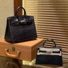 爱马仕 Birkin 25cm 2代19cm 黑色 雾面哑光 鳄鱼皮 顶级手工缝制