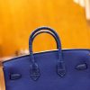 爱马仕 Birkin 25cm Touch 电光蓝 鳄鱼皮拼牛皮 全手工缝制