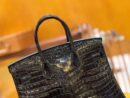 爱马仕 Birkin 25cm 经典黑 尼罗鳄鱼皮 银扣 原版蜜蜡线 顶级手缝 现货