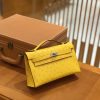 爱马仕 Mini kelly 22cm 那不勒斯黄 南非KK级鸵鸟皮 银扣 原版蜜蜡线 顶级手工