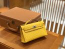 爱马仕 Mini kelly 22cm 那不勒斯黄 南非KK级鸵鸟皮 银扣 原版蜜蜡线 顶级手工