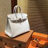 爱马仕 Birkin 25cm ( 铂金包) 掌纹牛皮 奶昔白 原版蜜蜡线 全手工缝制