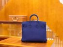 爱马仕 Birkin 25cm 琉璃蓝 金扣 尼罗鳄鱼皮拼Togo牛皮 原版蜜蜡线 现货