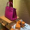爱马仕 Birkin铂金包 天方夜谭紫 一级皮 尼罗鳄鱼 进口原料 顶级手缝工艺 25cm
